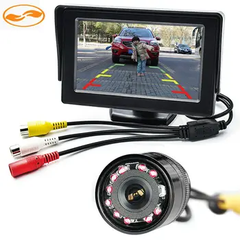 

Free Shipping 2 In 1 4.3" Car Rearview TFT LCD Monitor Stand on the Dashboard + 10 IR LEDs Rear Reversing Camera Night Vision
