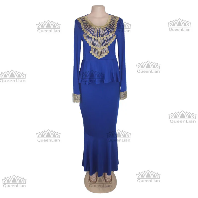Африканская вышивка дизайн длинное платье большой эластичный Дашики для леди(GL03