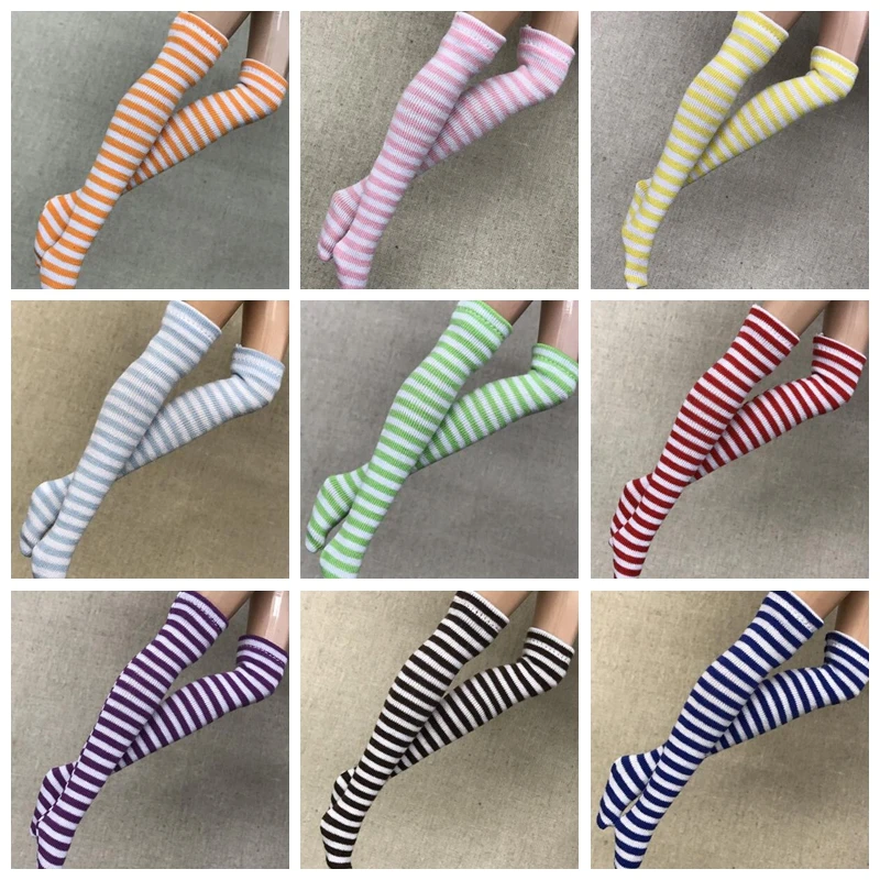 

Fashion Cute Blyth Socks Stripe Stocking for Barbies, Licca, Azone, High Doll, Blyth 1/6 Doll Clothes Accessories