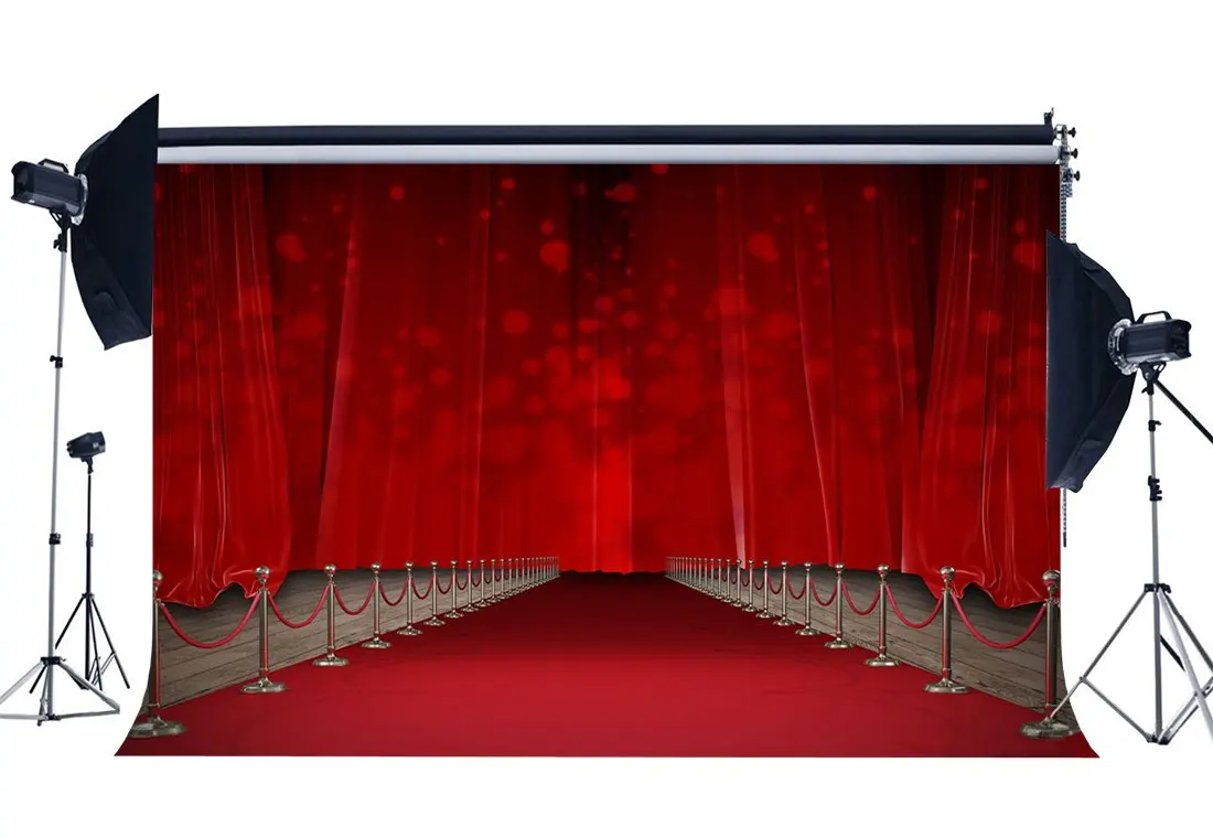 

Luxurious Stage Backdrop Interior Hollywood Backdrops Bokeh Glitter Sequins Fancy Curtain Red Background