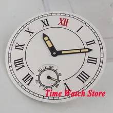 Parnis 38,9 мм белый стериальный циферблат римские цифры Циферблат подходит ETA 6498 ручной обмотки механизм+ светящиеся стрелки D103