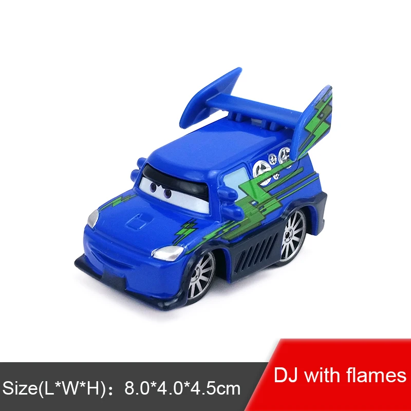 Дисней Pixar Тачки 2 3 Молния Маккуин Джексон шторм Рамирез 1:55 литья под давлением металлический сплав модель игрушки автомобиль подарок для детей - Цвет: DJ with flames