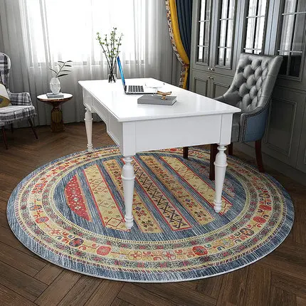Американский стиль круглый ковер гостиная этнический Ретро Простой гостиной компьютерный стол висячая корзина ковер