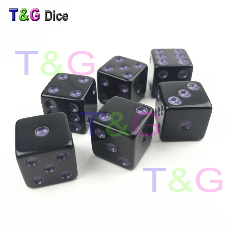 T & G Новый кубики Cube красочные точки 6 шт./компл. 16 мм D6 специальные шестигранники бар игры Азартные игры кости Дадо комплект для подарка