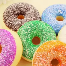 30 шт. 7 см Kawaii Редкие Squishy красочные пончик телефон прелести ремни Разноцветные
