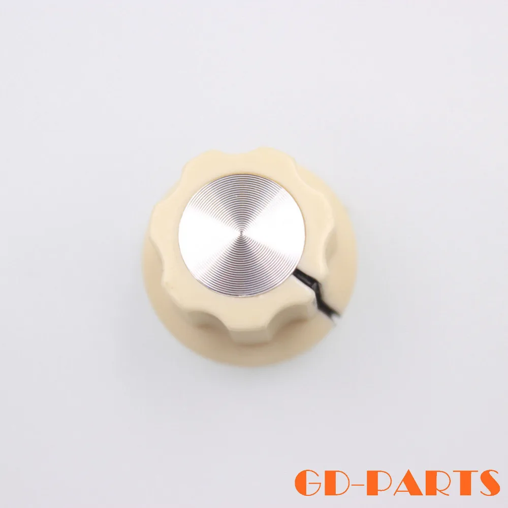 

1/4" 6.4mm Shaft 20x12mm Cream ABS Plastic Set Pointer Knobs for Guitar AMP Effect Pedal Stomp Box Overdrive DJ Radio