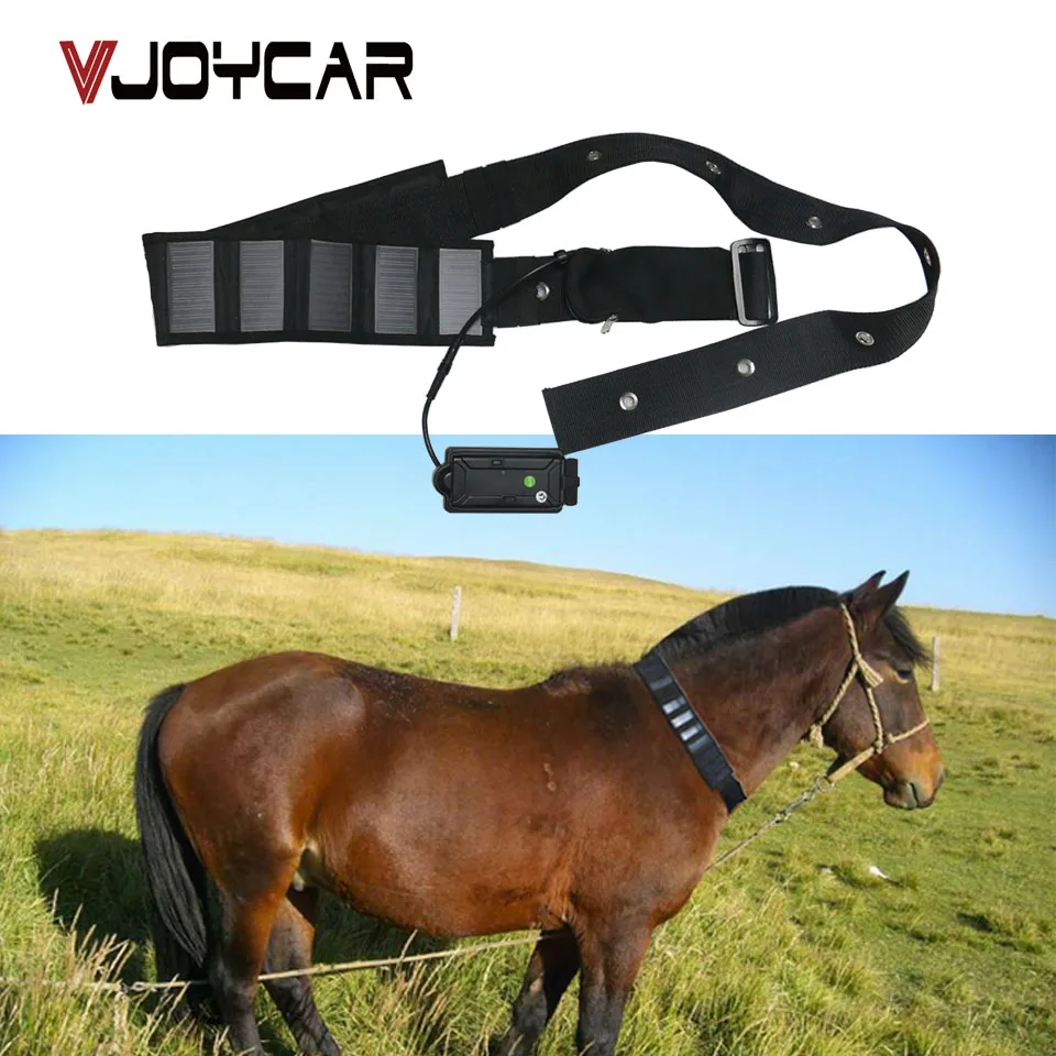 VJOYCAR Solar GPS Tracker Collar Waterproof Real Time gps Locator For Large Pet leather GSM GPS Cow Rastreador Tracking Software