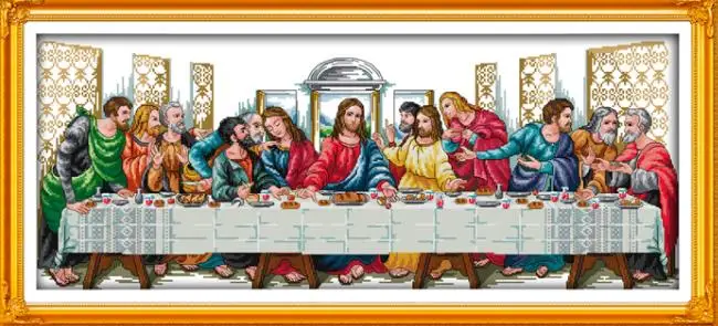 Joy Sunday The Последний Ужин Счетный набор вышивки крестом DIY 14CT and11CT для вышивки изделия с вышивкой для домашнего декора вышивки крестом - Цвет: R824-3