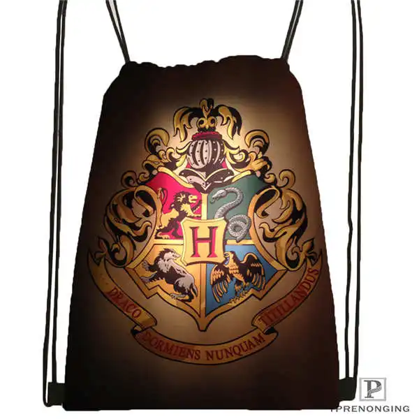 Drawstring Backpack Custom hufflepuff походная сумка на шнурке милый рюкзак для детей(черная спинка) 31x40 см#180611-03-127 - Цвет: Drawstring Backpack