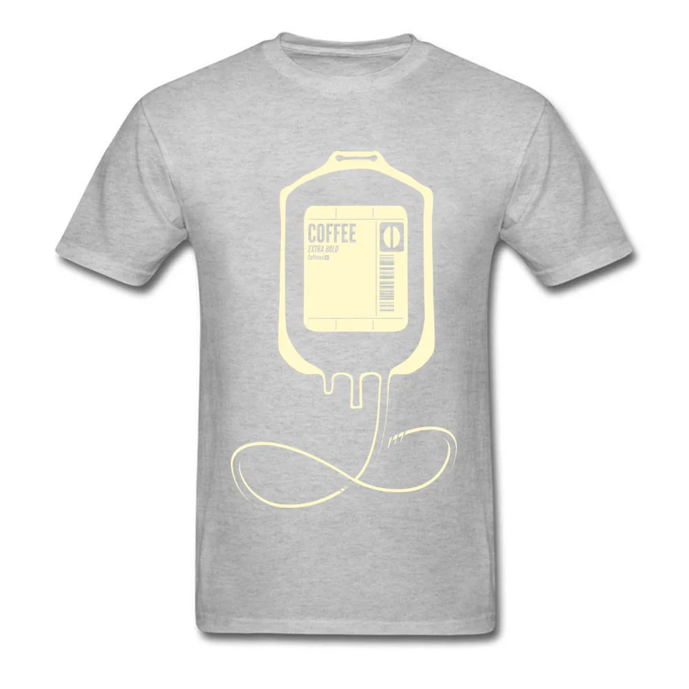 Coffee Transfusion Summer/Autumn 100% Cotton O-Neck Tops Shirt Short Sleeve Leisure T Shirt Discount Custom Top T-shirts Coffee Transfusion grey