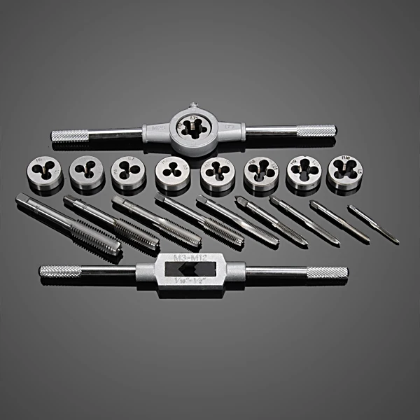 

20pcs M3-M12 Screw Thread Metric Plugs Taps Tap wrench Die Wrench Set