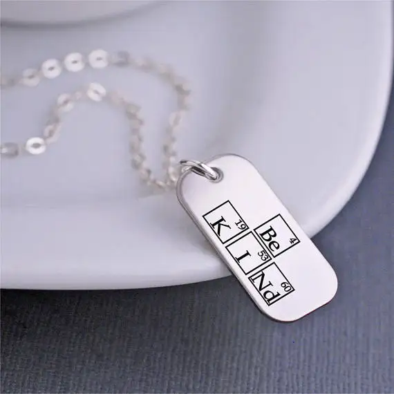 Ожерелье Be kind perioical Table Elements, вдохновляющие украшения, ожерелье "наука", Geek Jewelry YP3756