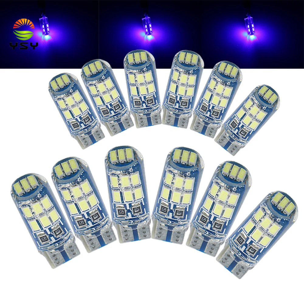 

YSY 200x Car LED T10 W5W led 194 168 15SMD 4014 White Silicone LED Light Parking License Plate clearance lamp Blue Ice blue 12v