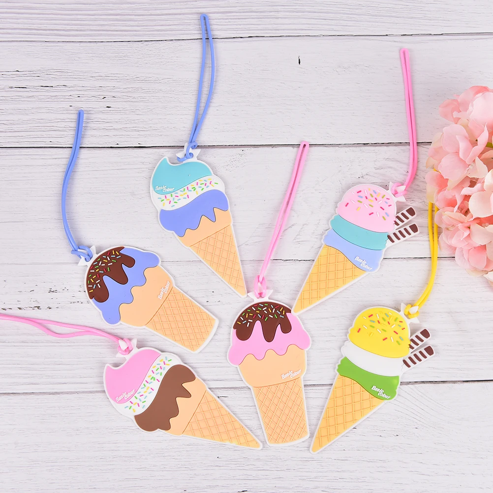 

1PCS Creative ice cream Silica Gel Suitcase ID Address Holder Baggage Boarding Tags Label Luggage Tag Cover Travel Accessories