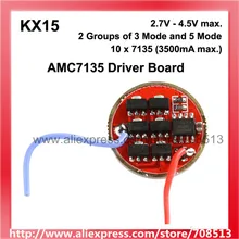 Circuit imprimé KX15 7135 12x / 10x AMC7135, 1 cellule, 2 groupes de 3-5 Modes, pilote droit (1 pièce)
