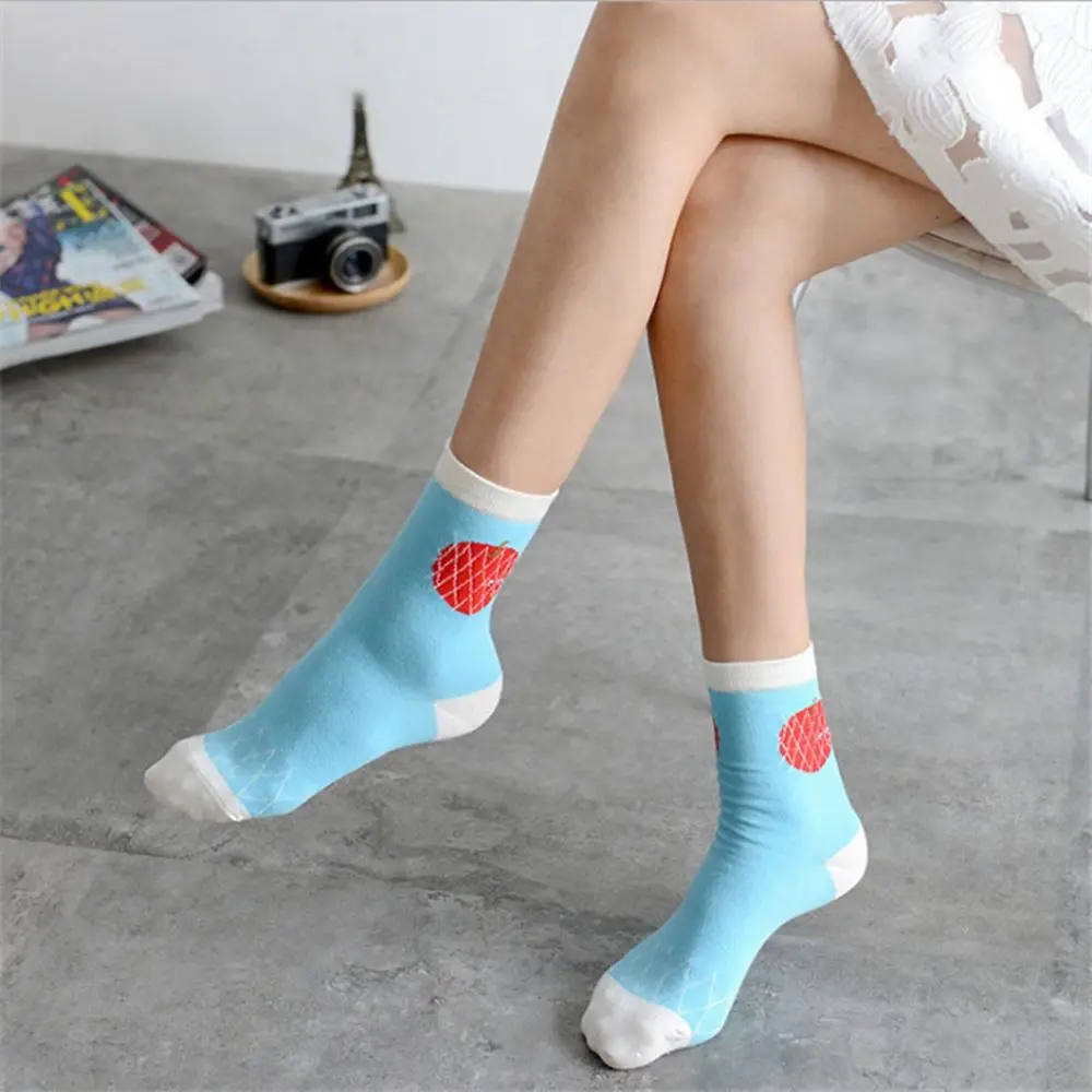 

Fashion Unisex Socks Fruit Jacquard Cotton Socks Women Men Casual Striped Ankle Short Socks 2017 New