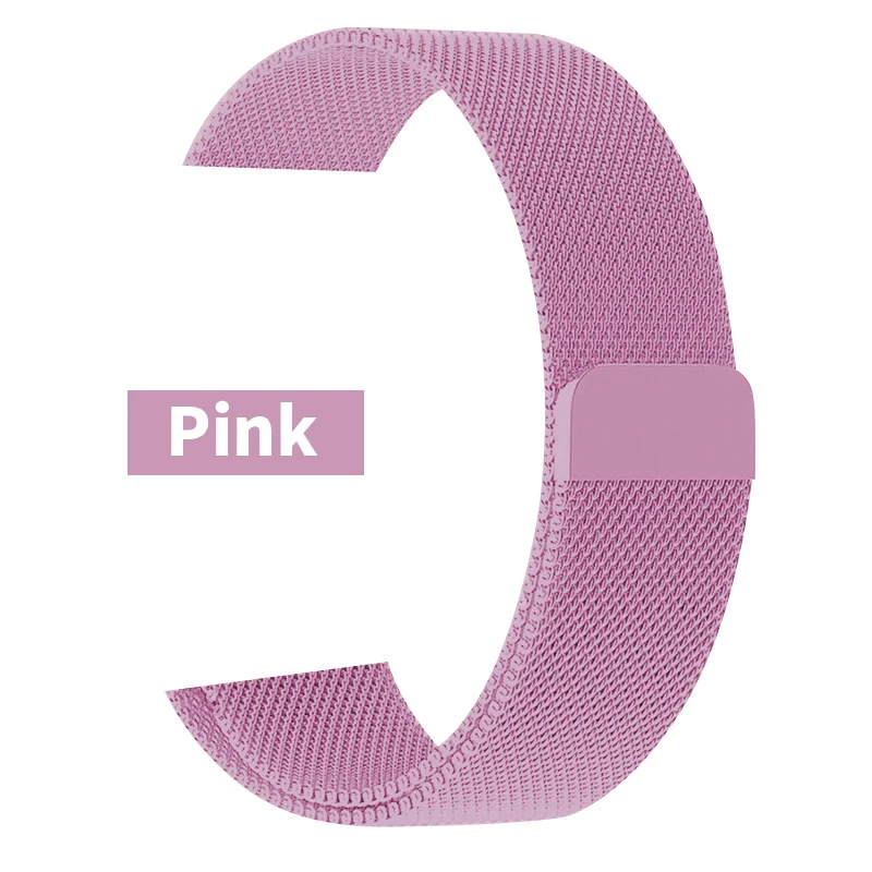 Миланская петля, зеленый ремешок для часов, 40 мм, 44 мм, для Apple Watch, серия 4, 5, металлический ремешок, магнитный браслет для Iwatch, серия 38, 42 мм - Цвет ремешка: Pink
