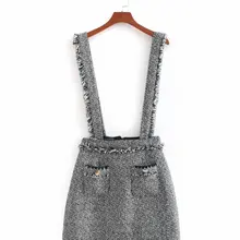 Модные женские BB60-8422 европейский стиль моды твид мягкий ремешок мини-юбка