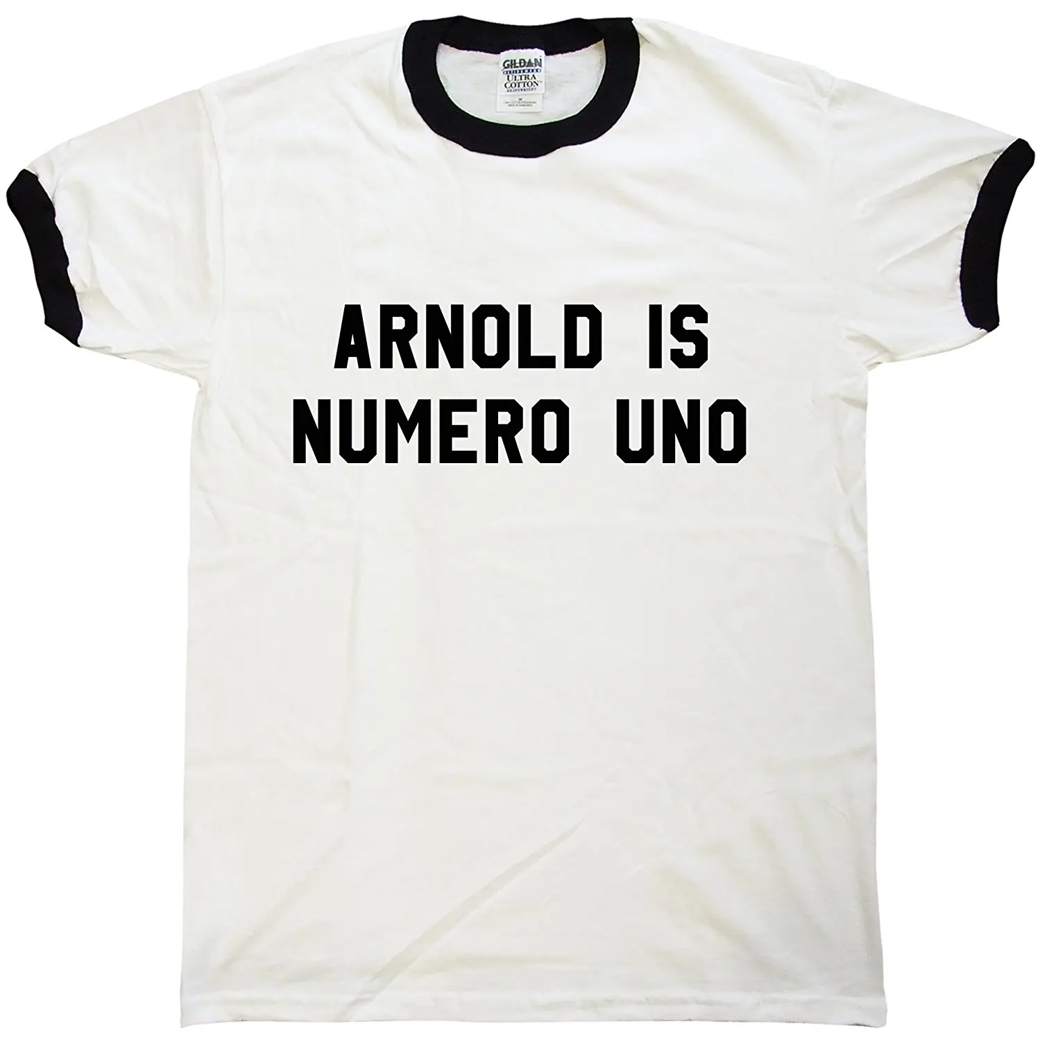 Camiseta de algodón puro para hombre, camisa con estampado a la moda, Arnold Is Numero Uno, cuello redondo, 2018