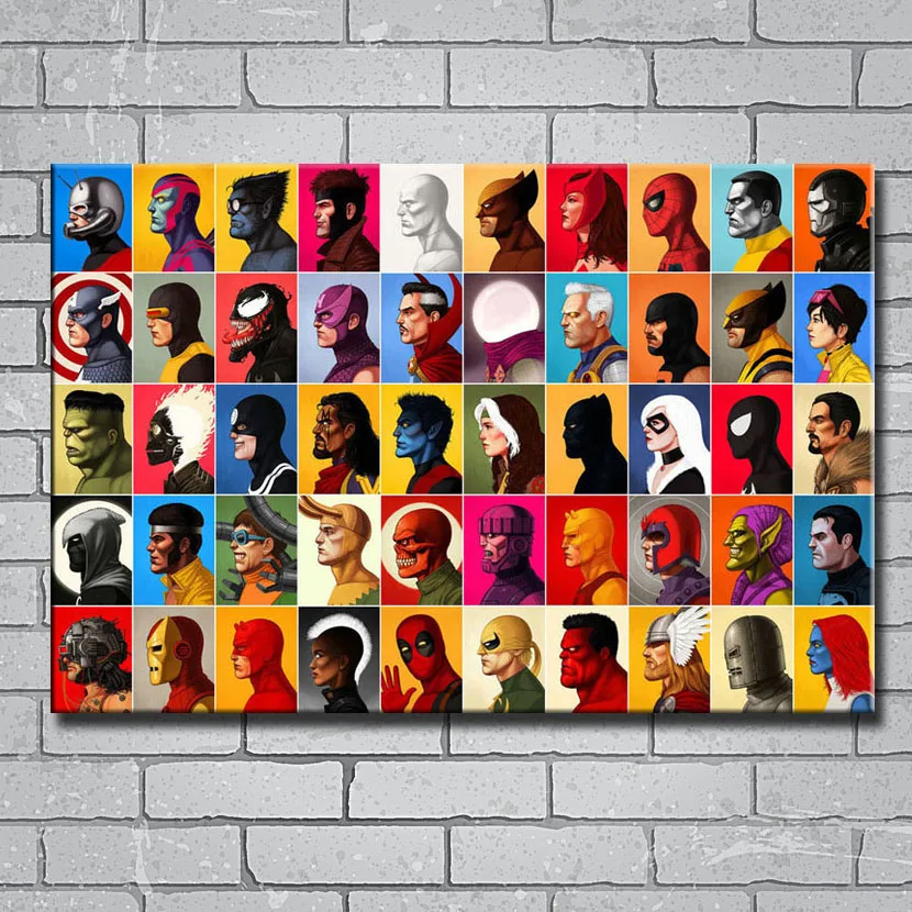 

Y252 Comic All Superheroes Batman Flash Superman Hulk Spider Man Venom Iron Man 14x21 24x36 27x40 Inch Art Silk Poster Print Can