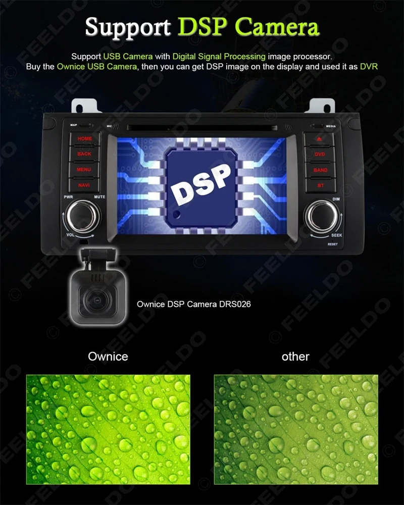 Best FEELDO 7" Android 6.0 (64bit) DDR3 2G/32G/4G LTE Octa Core Car DVD GPS Radio Head Unit For BMW 3 Series E39/X5 E53/M5(96~03) 5