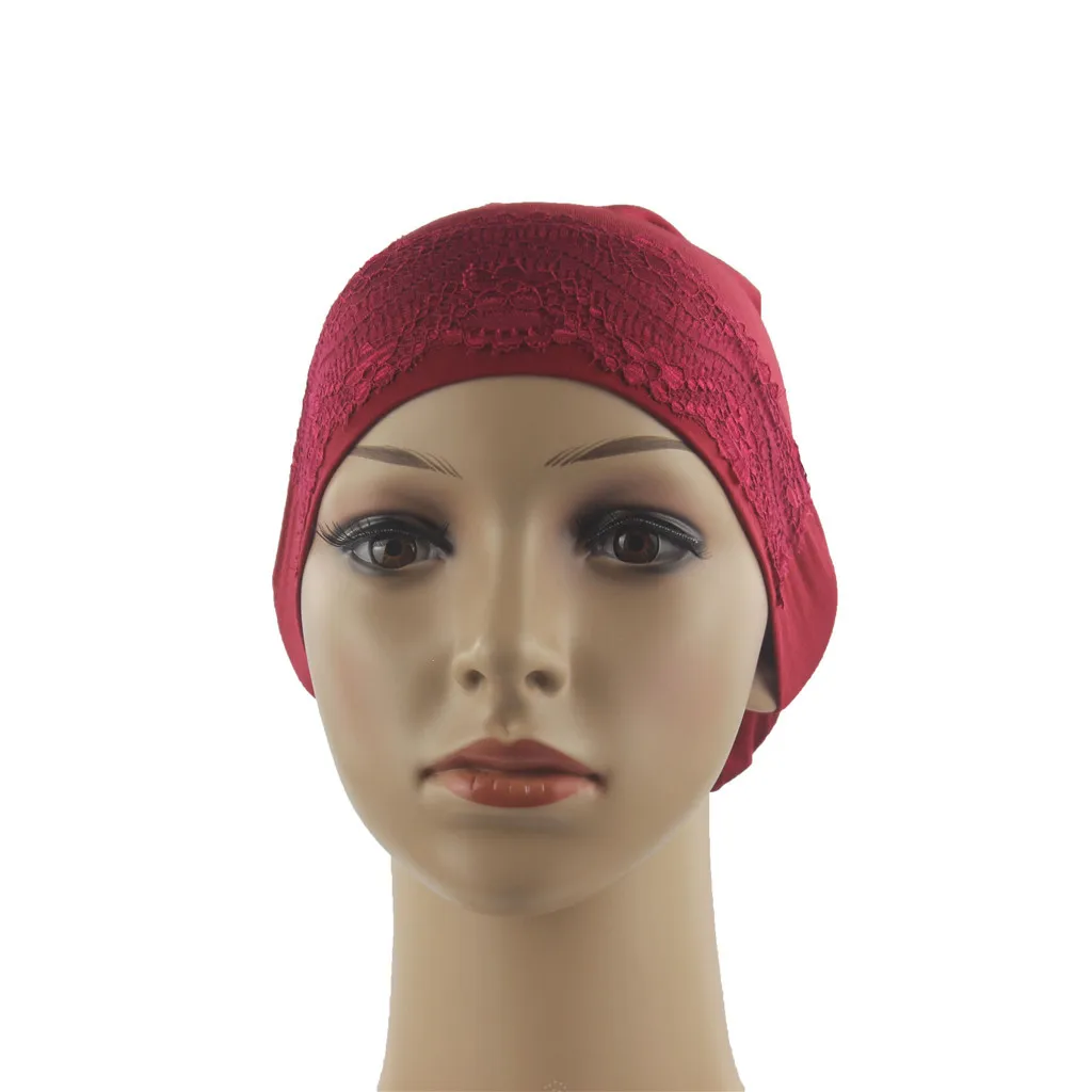 Мусульманские тюрбан шапочки под хиджаб мусульманские для женщин Musulman женский тюрбан шапка после химиотерапии шапка женские аксессуары для волос на голову кружевная шапка