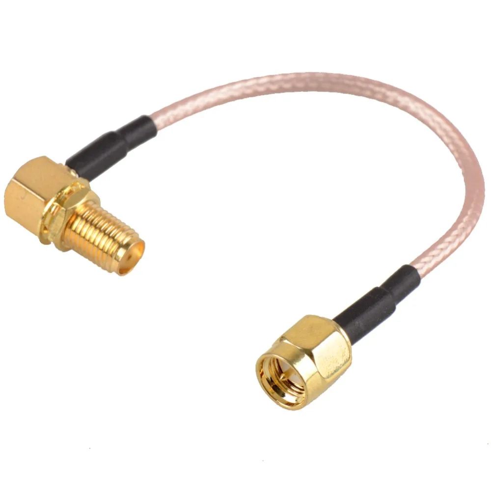 

2016 Cable SMA Male Plug To SMA Female Jack Bulkhead Right Angle RG316 6" VC412 P0.5