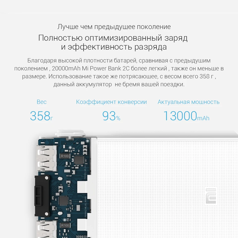 Xiao mi power Bank 20000 мАч 2C портативное зарядное устройство Поддержка QC3.0 Dual USB mi внешний аккумулятор 20000 для мобильных телефонов