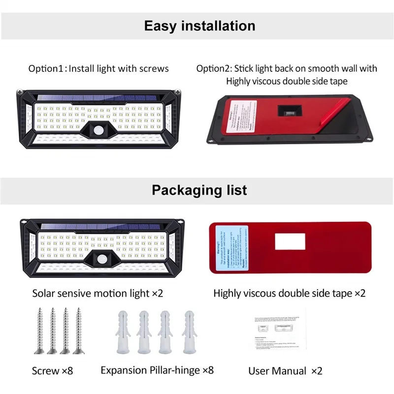 Jardim à Prova Solares ao ar Sensor de Movimento Led para Exterior Solar Nova Ip65 Dwaterproof Água Luzes Livre Pir Lâmpada Lampada 136 Led Luz 9 Solar 136 led nova luz solar ip65