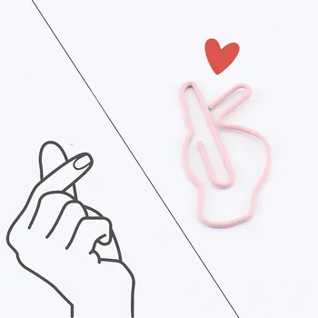 

15pcs/box Bixin Creative Shaping Paper Needle Pink Cute Girl Heart Bookmark Paper Needle