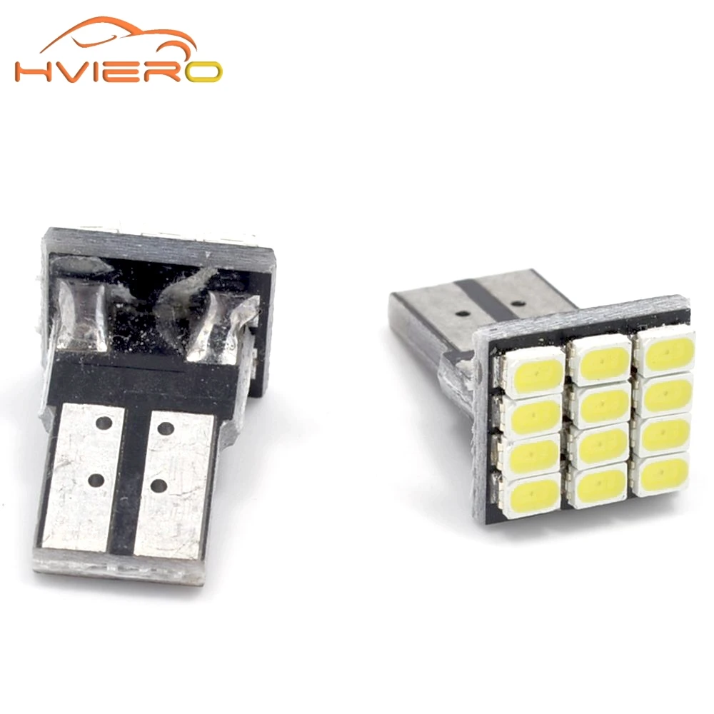 2X T10 W5W 12SMD 1206 Автомобильный Клин Белый светодиодный DC 12V Canbus без ошибок декодер автомобильные Внешние огни номерного знака угловая резервная лампа