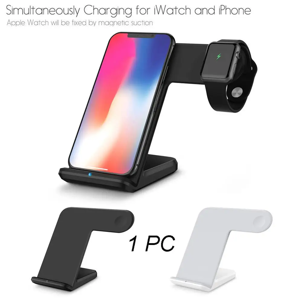 

2 in 1 Charging Stand For Iphone Wireless Fast iPhone Charger Holder for iWatch for iPhone Mobile Phone Tablet QI-Enbaled device