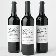 Индивидуальные Приветствия к Love laughter и счастливо Ever After Wine Label Custom свадебное вино Label
