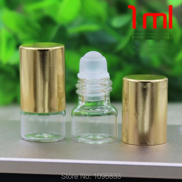 

1ML Glass Roll on Bottle, Perfume bottles Glass Bead roller, Glass Roll on Vials, Essential Oil Vial, Empty Vials, 100pcs/Lot