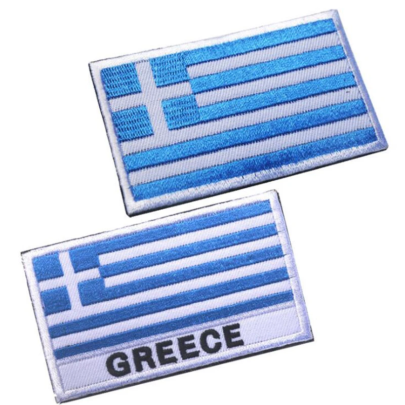 

Greece Flag Embroidered Cloth Badge Embroidery Badge Military Tactical Flag Greek Armor Sticker Clothes Backpack Cap Patch