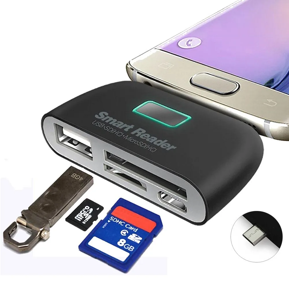 Устройство для чтения SD/TF карт USB 2 0 4 в 1|otg card reader|card readersd otg |