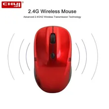 CHYI беспроводной mini-usb компьютера Мышь 2,4 ГГц Портативный офисные 1600 Точек на дюйм Оптическая мышь 3D дешевые детские PC Красный мышей для ноутбука Macbook