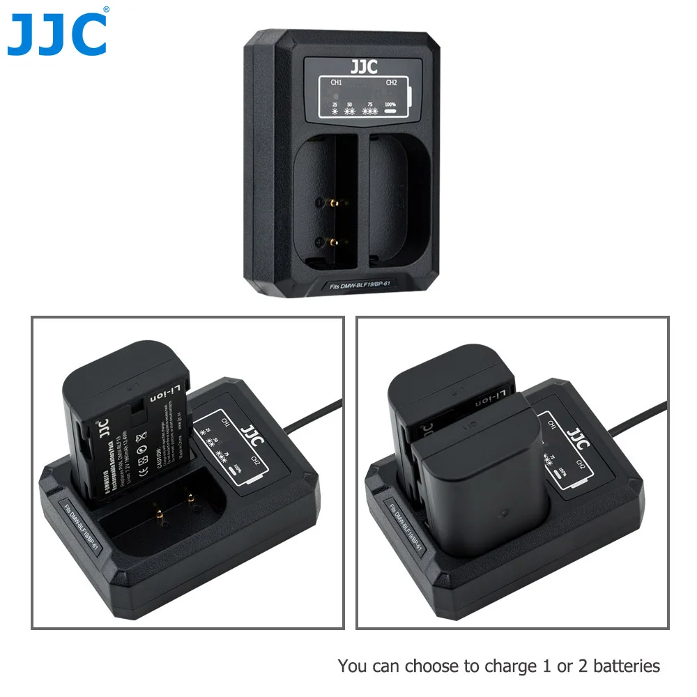 JJC USB Двойной аккумулятор зарядное устройство для Panasonic DMW-BLF19 DMW-BLF19e Lumix GH5S G9 GH5 GH4 GH3 заменяет DMW-BTC13 DMW-BTC10