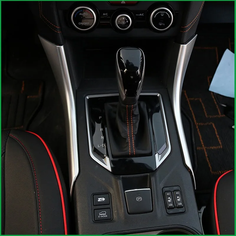 

For SUBARU XV 2018 2019 Carbon Fiber Print ABS Matt Interior Both sides Gear Box Shift Panel Sticker Cover Trim Car Styling 2pcs