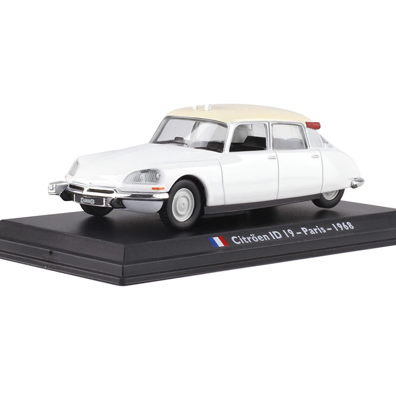 1/43 Моделирование Классический Citroen ID19 Париж 1968 такси статическая Коллекция Модель сплав литья под давлением игрушечный автомобиль - Цвет: Белый