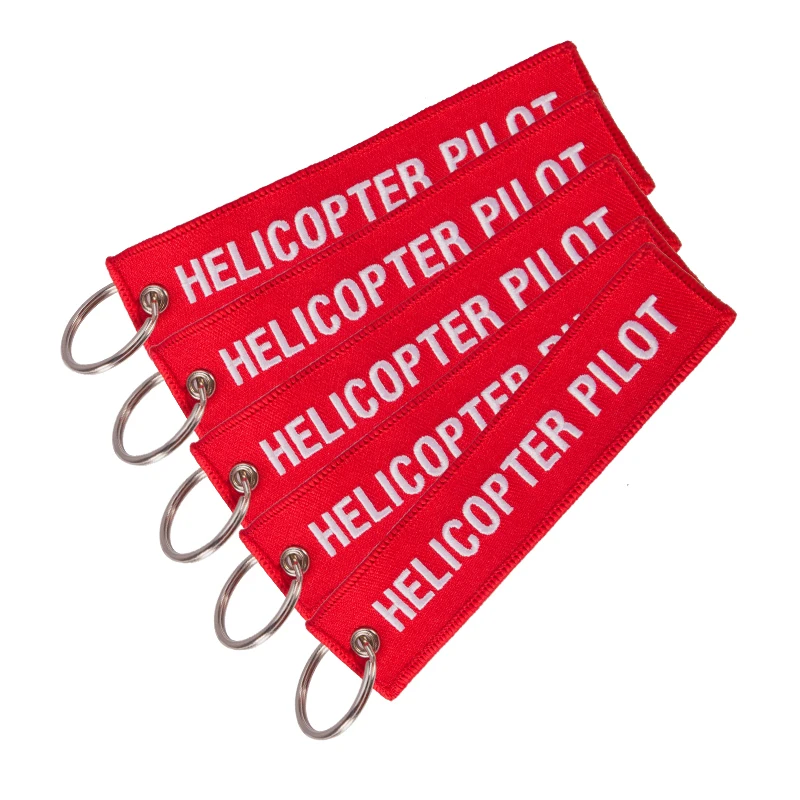 100 шт. модный брелок для ключей с вышивкой вертолета, брелок для авиационных подарков, багажная бирка, модная