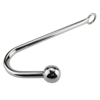 Anal Plug Anal Dilator Gay Sex Toys 30*250mm Stainless Steel Anal Hook Metal Butt Plug With Ball  For Men And Women Adult Games 1