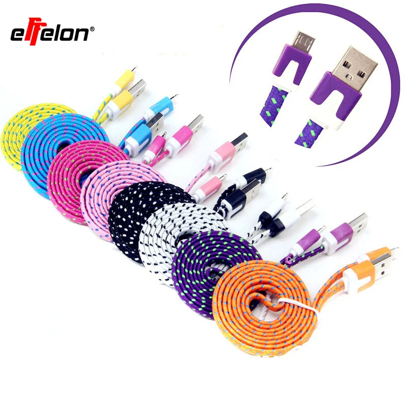 Effelon Micro USB кабель 1 м 2 3 синхронизация данных тканевый Кабель зарядного устройства