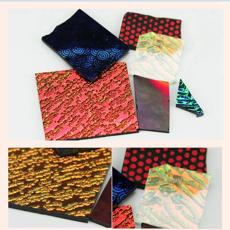3bags COE90 Dichroic Glass Mix Color and Shapes Fusing in Microwave Kiln | Инструменты