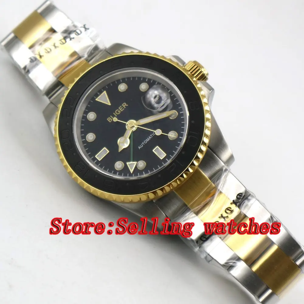 Мужские механические часы с черным циферблатом 40 мм|watch men mechanical|watch mechanicalwatch mechanical