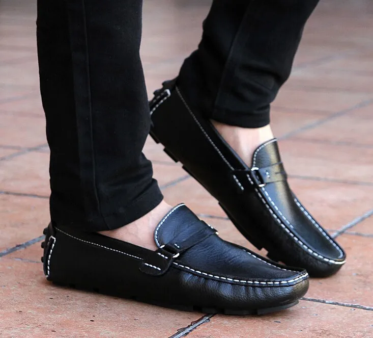 Мужские лоферы 2017 искусственная кожа мужские удобная обувь для отдыха мужская обувь для вождения Высокое качество Мужская обувь большой