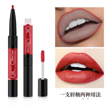 

QIC matte lip gloss double ended lip liner pencil waterproof long lasting multifunction liquid lipstick tattoo pen Q910