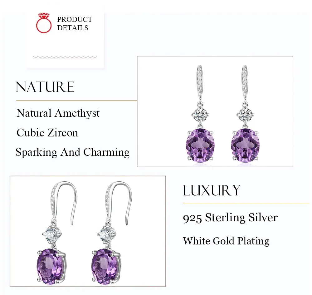 silver amethyst earrings CAE01836SC-1 (2)