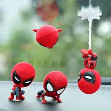 Автомобиль мультфильм модель человека-паука трясущийся головой игрушка смола орнамент магнит авто Интерьер приборной панели украшения куклы аксессуары