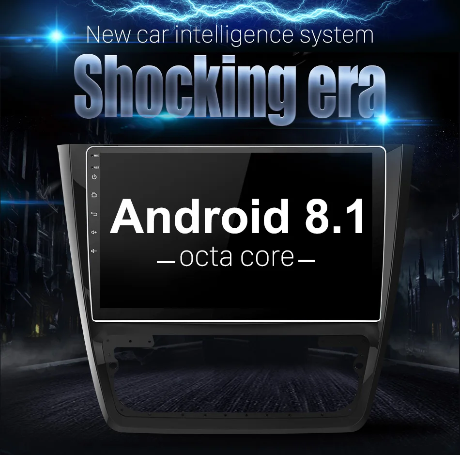 Excellent Eunavi Android 8.1 Octa-core 10.1 inch Car Radio HeadUnit GPS Navi Player for Skoda Yeti 2014 2G+32G with WIFI RDS car stereo 2